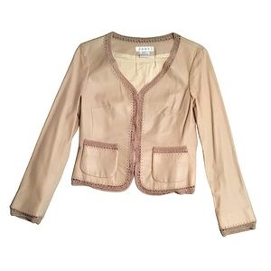 Nine West Small Beige Leather Blazer/Jacket
